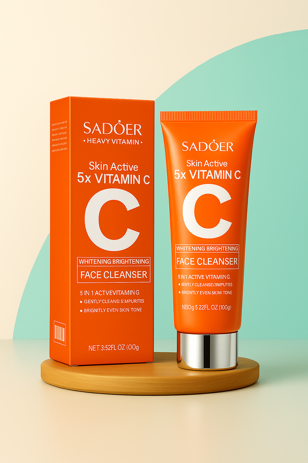 Brightening facial cleanser with 5 forms of vitamin C