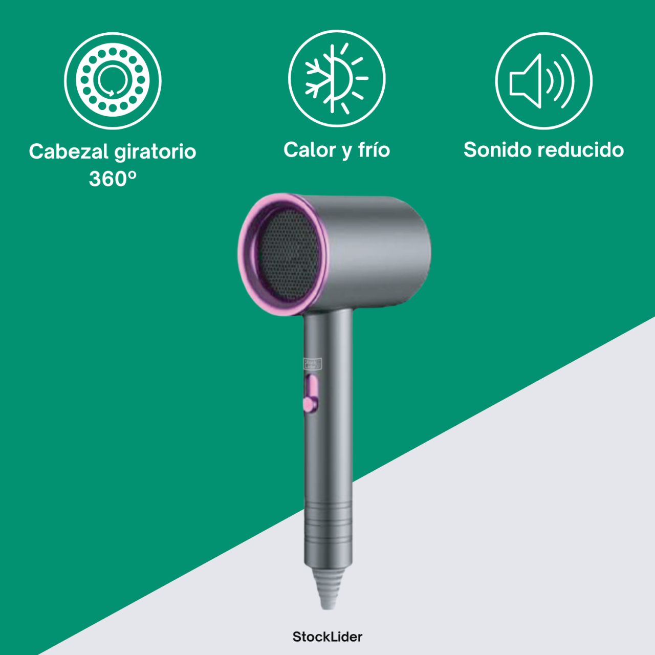 Secador iónico profesional con tecnología de luz azul