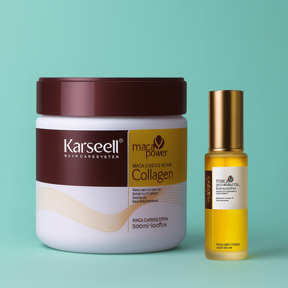 Karseell Mask + Aceite Esencial: Doble Nutrición - Tratamiento Capilar con Colágeno