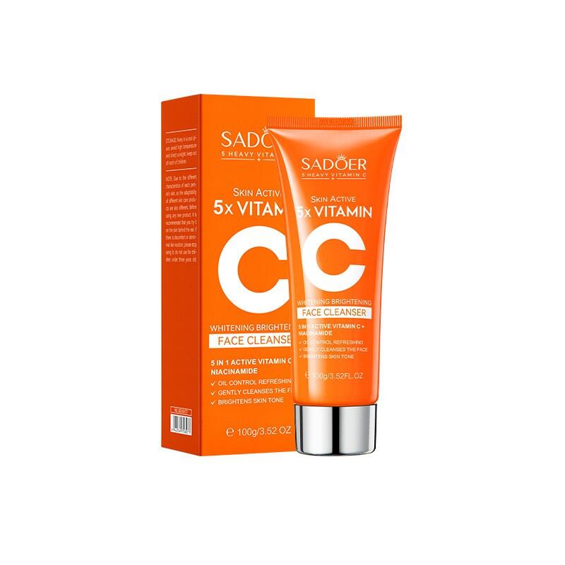 Brightening facial cleanser with 5 forms of vitamin C